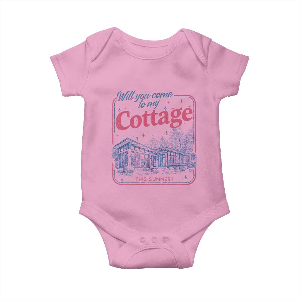 Will You Come To My Cottage This Summer Baby Onesie LGBT Romance Hockey Fan TS10 Light Pink Print Your Wear