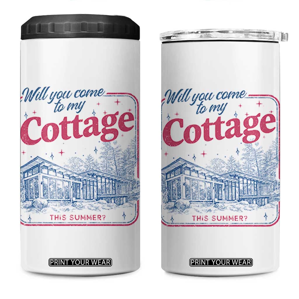 Will You Come To My Cottage This Summer 4 in 1 Can Cooler Tumbler LGBT Romance Hockey Fan TS10 One Size: 16 oz White Print Your Wear