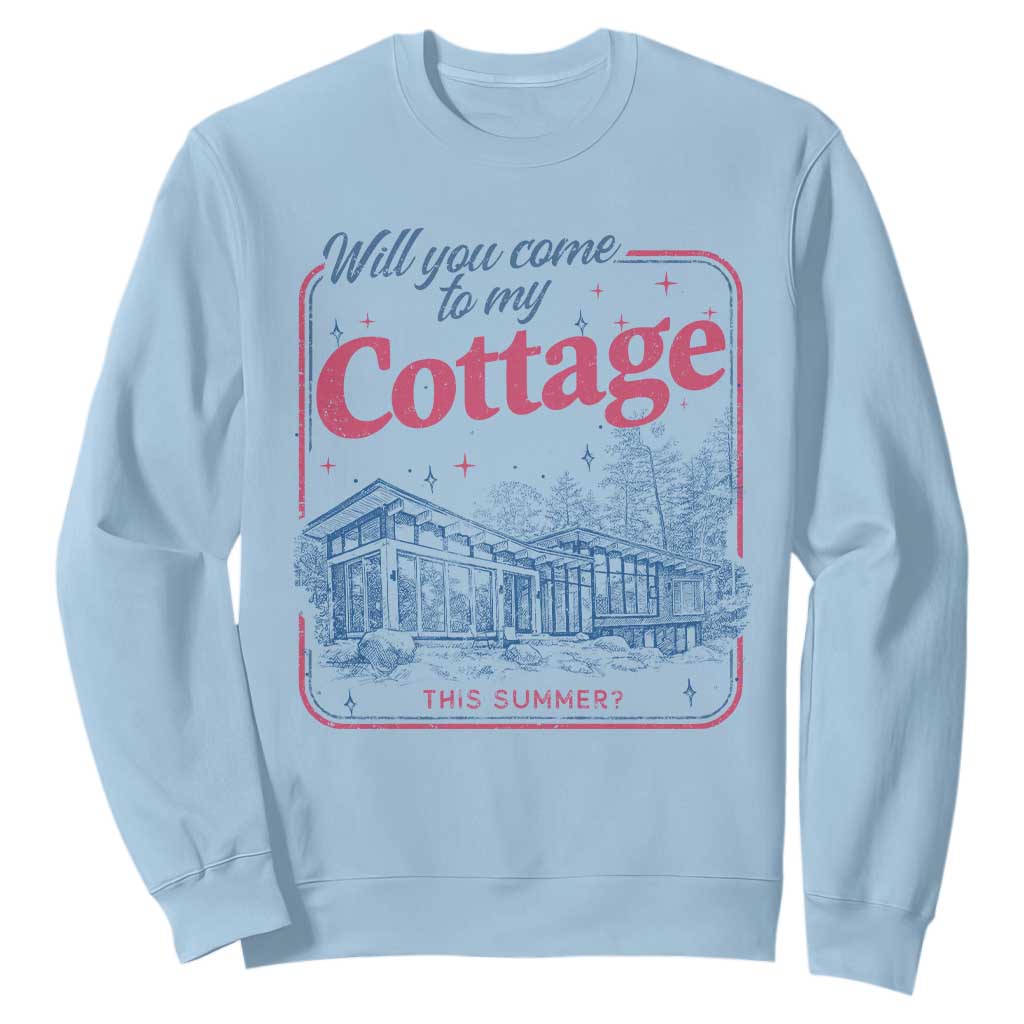Will You Come To My Cottage This Summer Sweatshirt LGBT Romance Hockey Fan TS10 Light Blue Print Your Wear