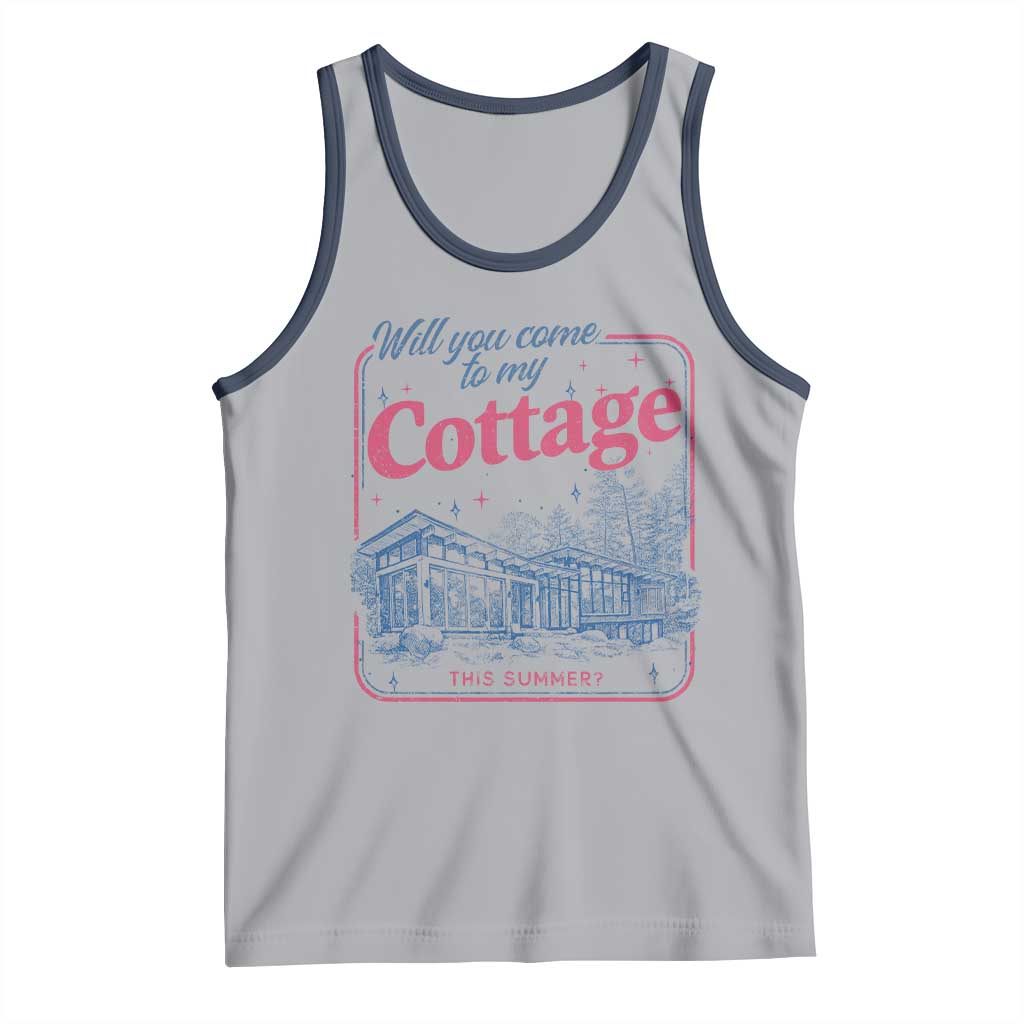 Will You Come To My Cottage This Summer Tank Top LGBT Romance Hockey Fan TS10 Athletic Heather Navy Print Your Wear