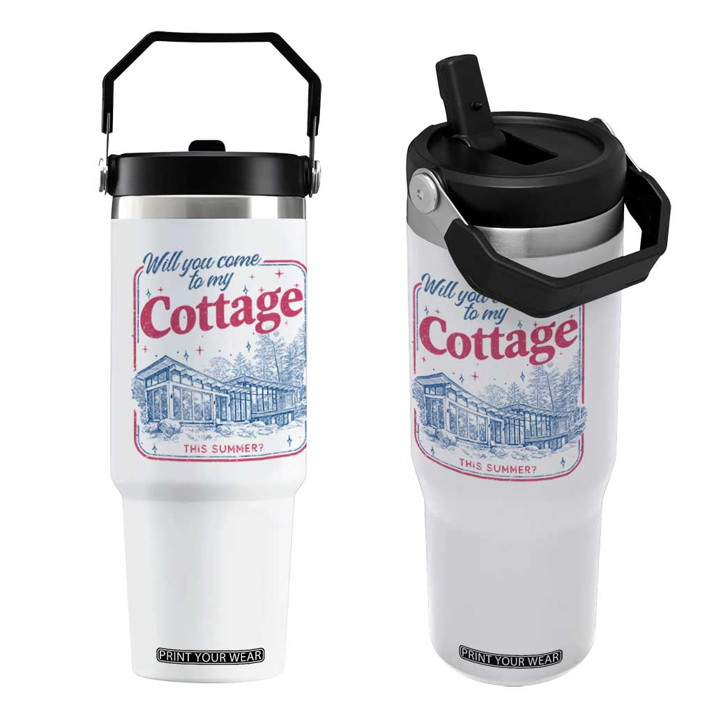 Will You Come To My Cottage This Summer Flip Straw Tumbler LGBT Romance Hockey Fan TS10 One Size: 30 oz White Print Your Wear