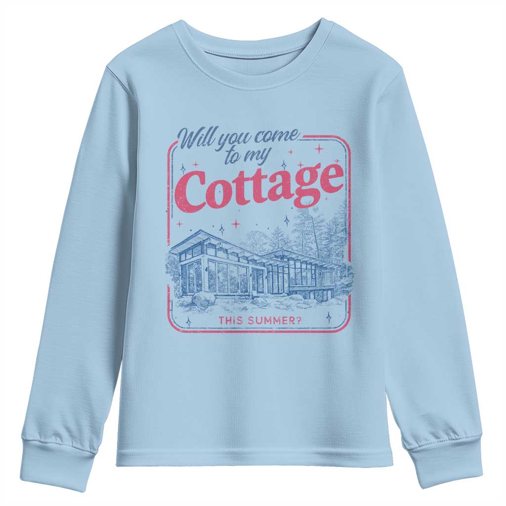 Will You Come To My Cottage This Summer Youth Sweatshirt LGBT Romance Hockey Fan TS10 Light Blue Print Your Wear