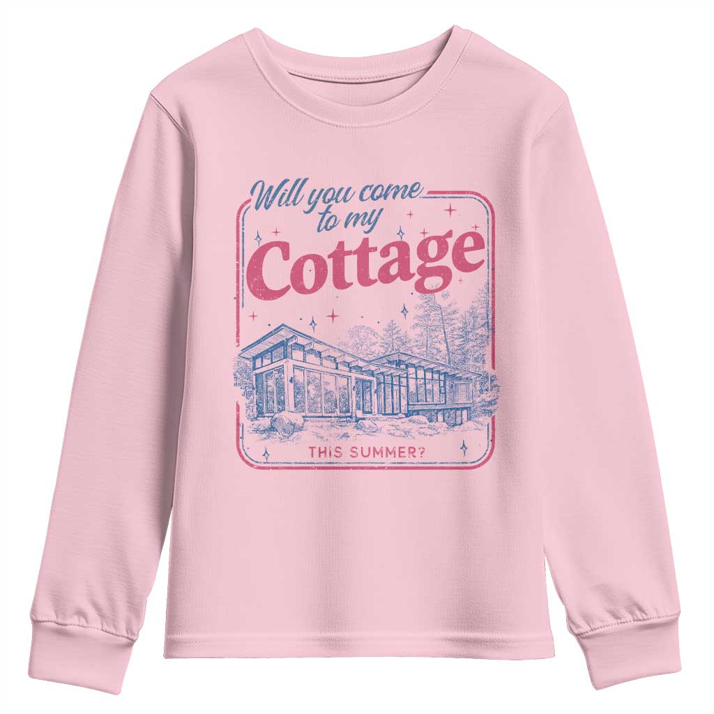 Will You Come To My Cottage This Summer Youth Sweatshirt LGBT Romance Hockey Fan TS10 Light Pink Print Your Wear