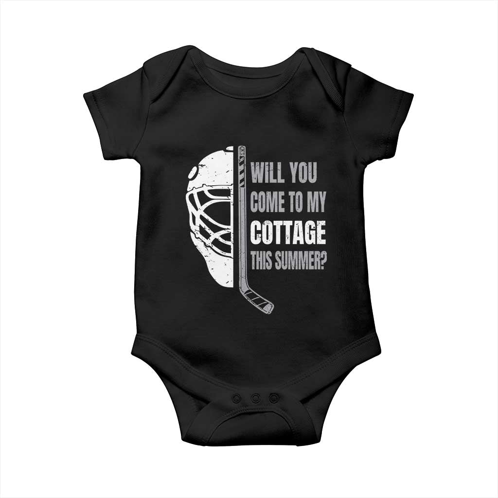 Will You Come To My Cottage This Summer Baby Onesie Retro LGBT Romance Hockey Fan TS10 Black Print Your Wear