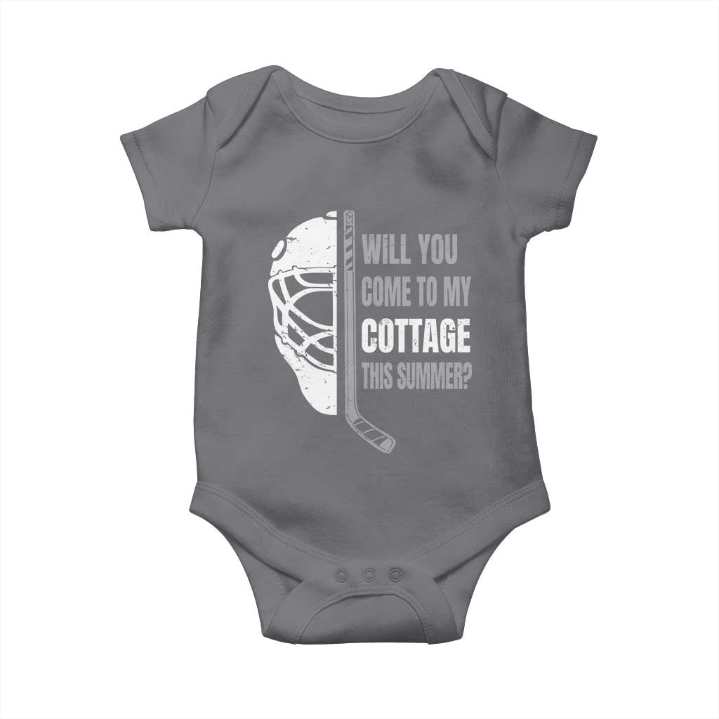 Will You Come To My Cottage This Summer Baby Onesie Retro LGBT Romance Hockey Fan TS10 Charcoal Print Your Wear