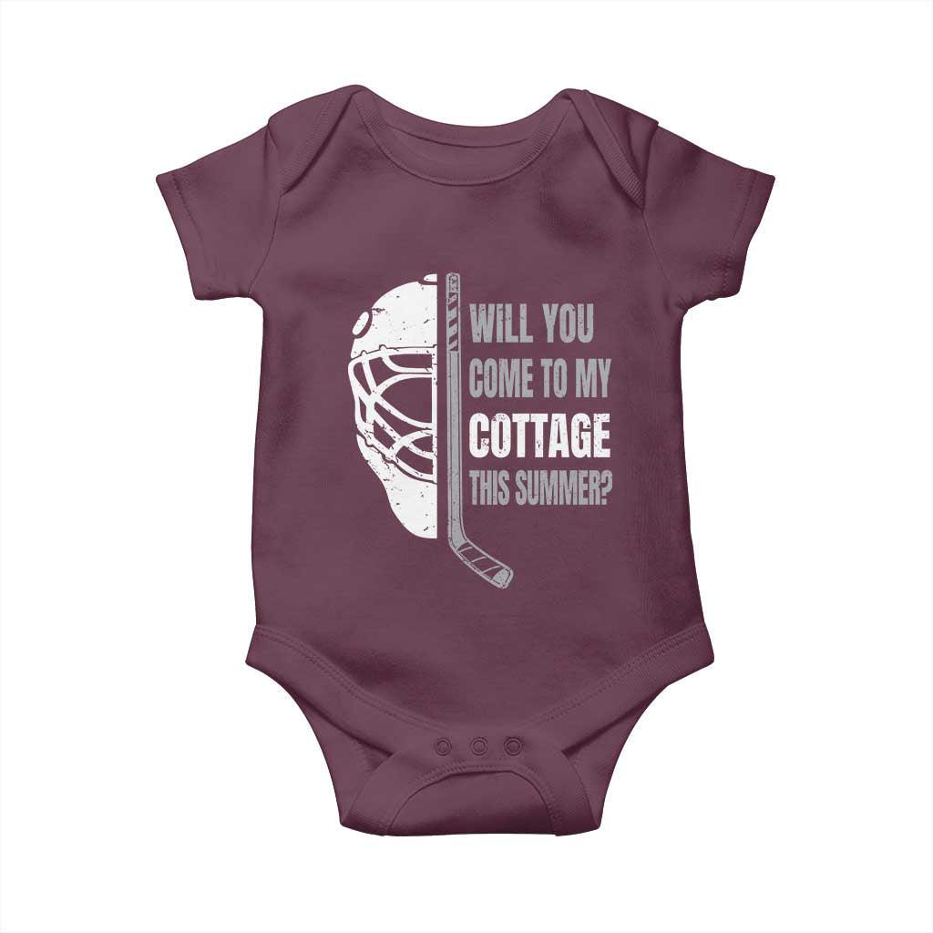 Will You Come To My Cottage This Summer Baby Onesie Retro LGBT Romance Hockey Fan TS10 Maroon Print Your Wear