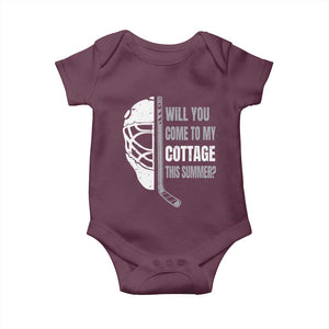 Will You Come To My Cottage This Summer Baby Onesie Retro LGBT Romance Hockey Fan TS10 Maroon Print Your Wear
