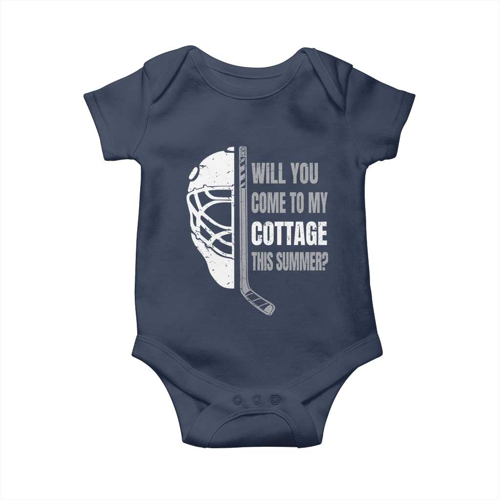 Will You Come To My Cottage This Summer Baby Onesie Retro LGBT Romance Hockey Fan TS10 Navy Print Your Wear