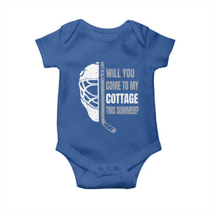 Will You Come To My Cottage This Summer Baby Onesie Retro LGBT Romance Hockey Fan TS10 Royal Blue Print Your Wear