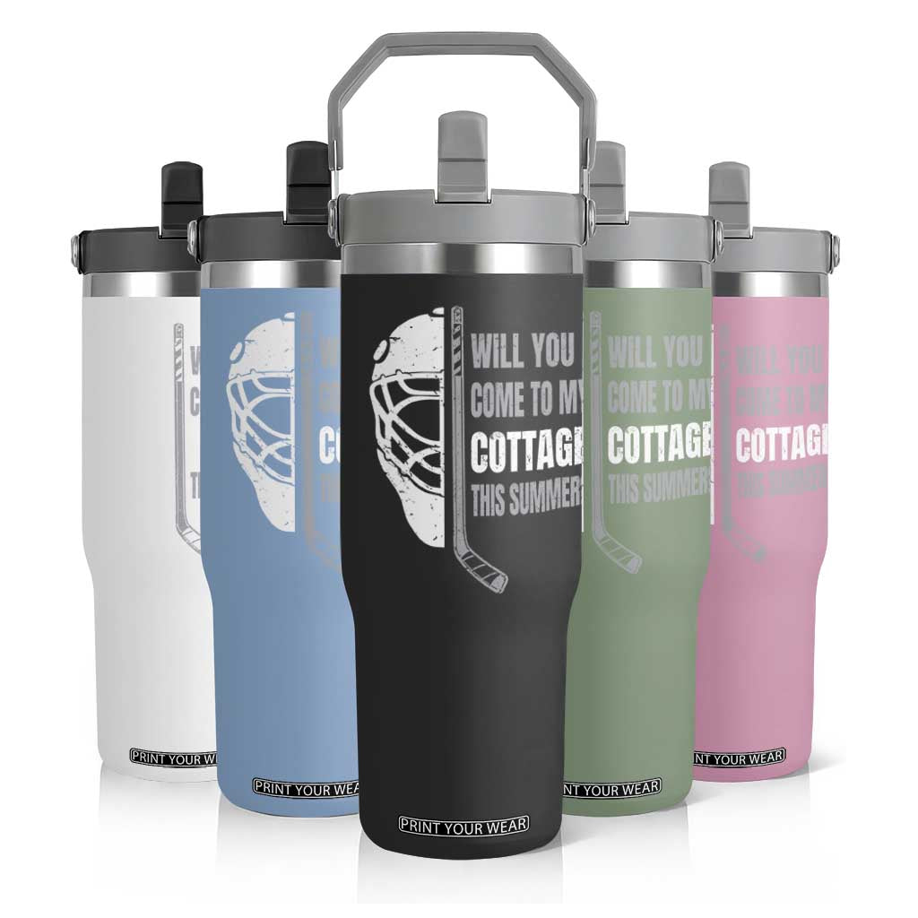 Will You Come To My Cottage This Summer Flip Straw Tumbler Retro LGBT Romance Hockey Fan TS10 Print Your Wear