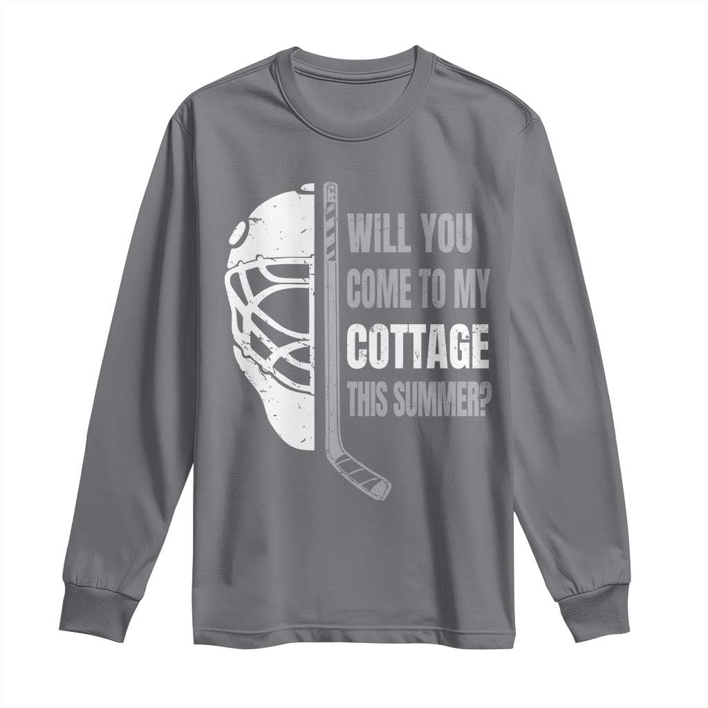 Will You Come To My Cottage This Summer Long Sleeve Shirt Retro LGBT Romance Hockey Fan TS10 Charcoal Print Your Wear