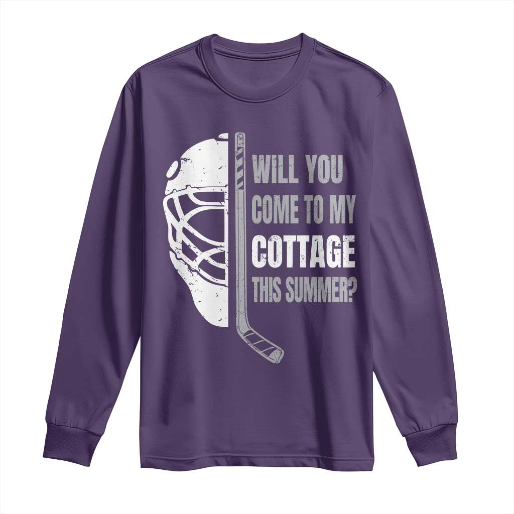 Will You Come To My Cottage This Summer Long Sleeve Shirt Retro LGBT Romance Hockey Fan TS10 Purple Print Your Wear