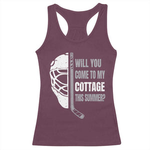 Will You Come To My Cottage This Summer Racerback Tank Top Retro LGBT Romance Hockey Fan TS10 Maroon Print Your Wear