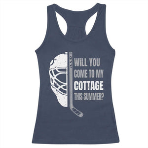 Will You Come To My Cottage This Summer Racerback Tank Top Retro LGBT Romance Hockey Fan TS10 Navy Print Your Wear