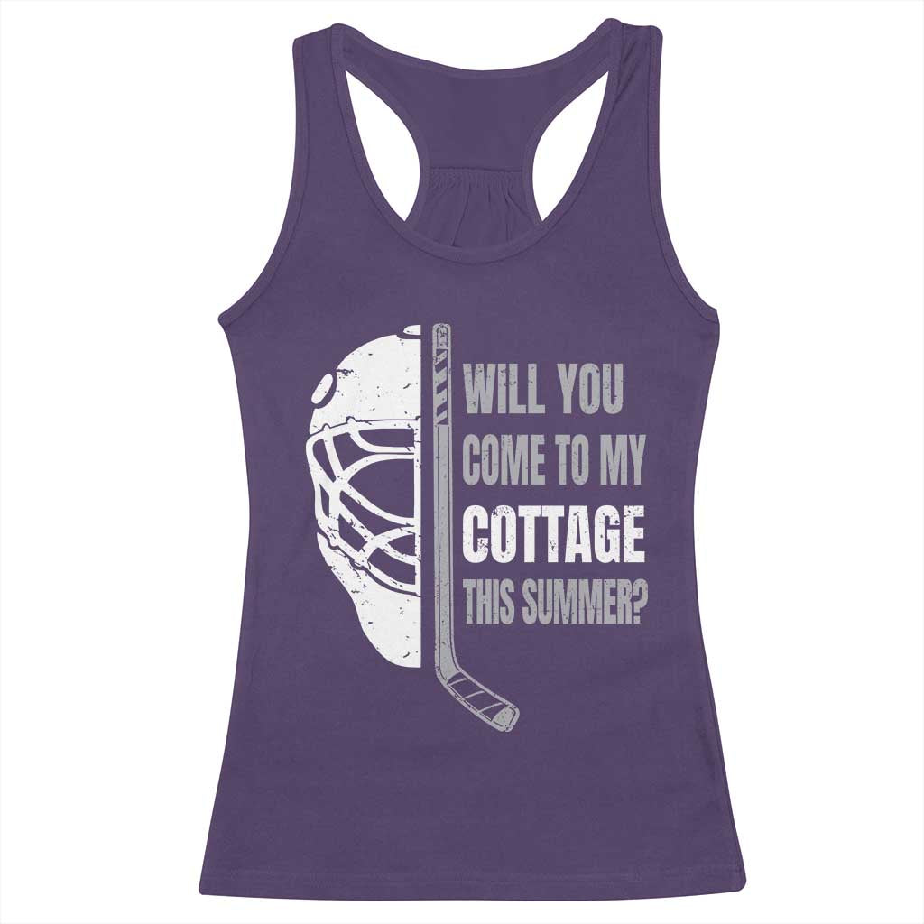 Will You Come To My Cottage This Summer Racerback Tank Top Retro LGBT Romance Hockey Fan TS10 Purple Print Your Wear