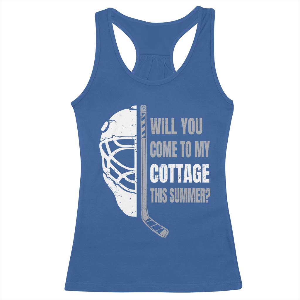 Will You Come To My Cottage This Summer Racerback Tank Top Retro LGBT Romance Hockey Fan TS10 Royal Blue Print Your Wear