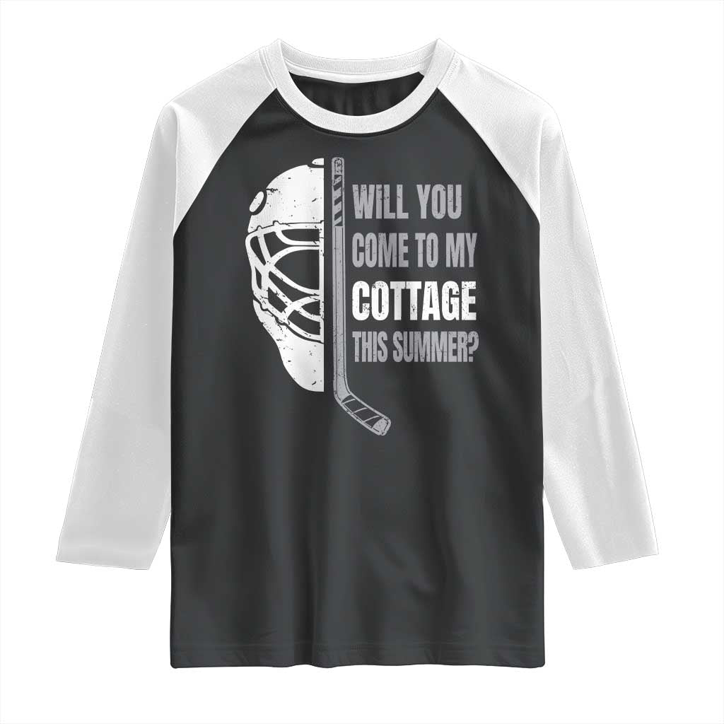 Will You Come To My Cottage This Summer Raglan Shirt Retro LGBT Romance Hockey Fan TS10 Black White Print Your Wear