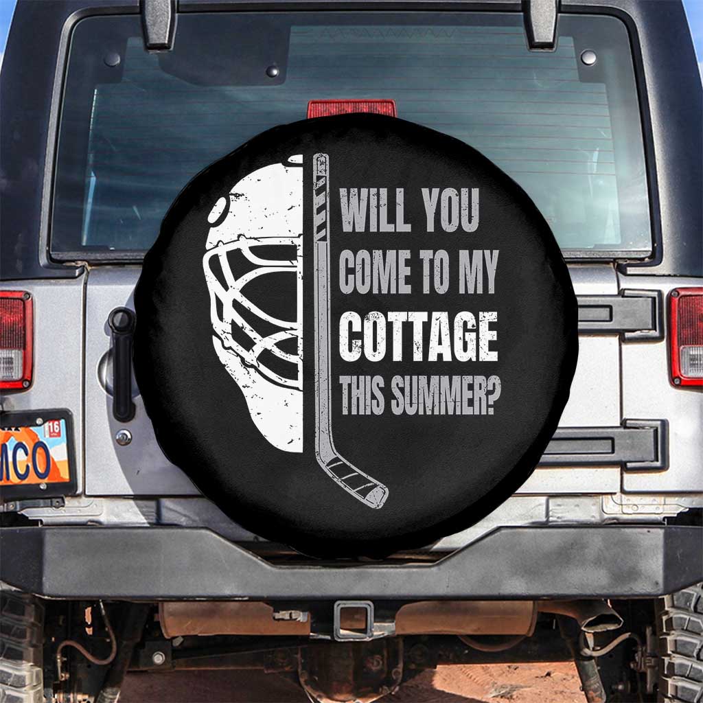 Will You Come To My Cottage This Summer Spare Tire Cover Retro LGBT Romance Hockey Fan TS10 No hole Black Print Your Wear