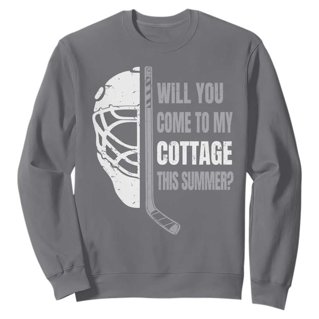 Will You Come To My Cottage This Summer Sweatshirt Retro LGBT Romance Hockey Fan TS10 Charcoal Print Your Wear