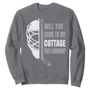 Will You Come To My Cottage This Summer Sweatshirt Retro LGBT Romance Hockey Fan TS10 Charcoal Print Your Wear