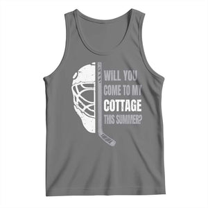 Will You Come To My Cottage This Summer Tank Top Retro LGBT Romance Hockey Fan TS10 Black Heather Print Your Wear