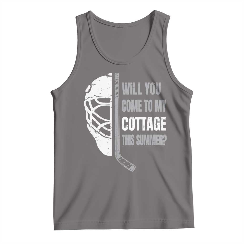 Will You Come To My Cottage This Summer Tank Top Retro LGBT Romance Hockey Fan TS10 Deep Heather Print Your Wear