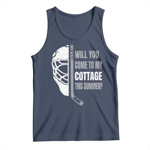 Will You Come To My Cottage This Summer Tank Top Retro LGBT Romance Hockey Fan TS10 Navy Print Your Wear