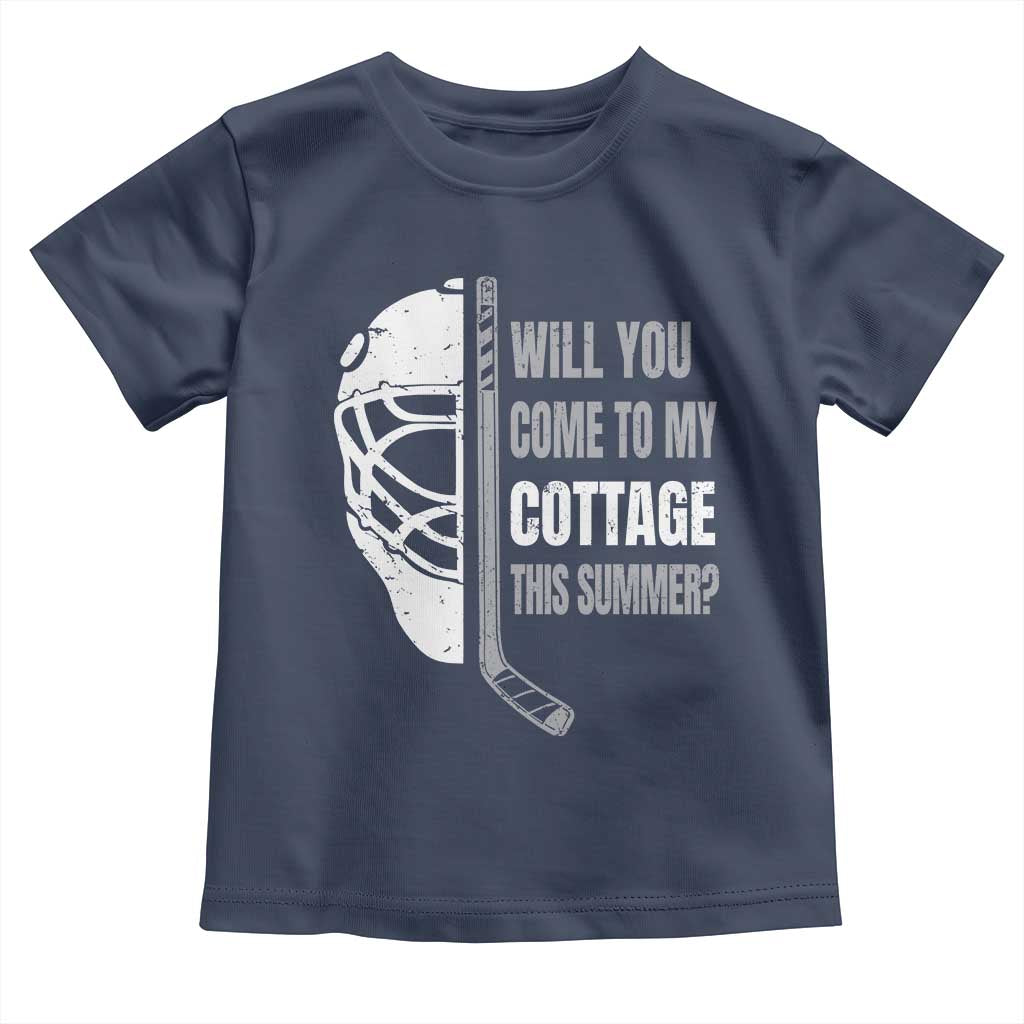 Will You Come To My Cottage This Summer Toddler T Shirt Retro LGBT Romance Hockey Fan TS10 Navy Print Your Wear