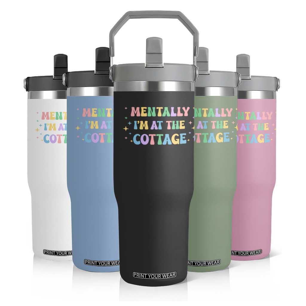 LGBT Romance Hockey Flip Straw Tumbler Mentally Im At The Cottage Team Hollanov Fan TS10 Print Your Wear