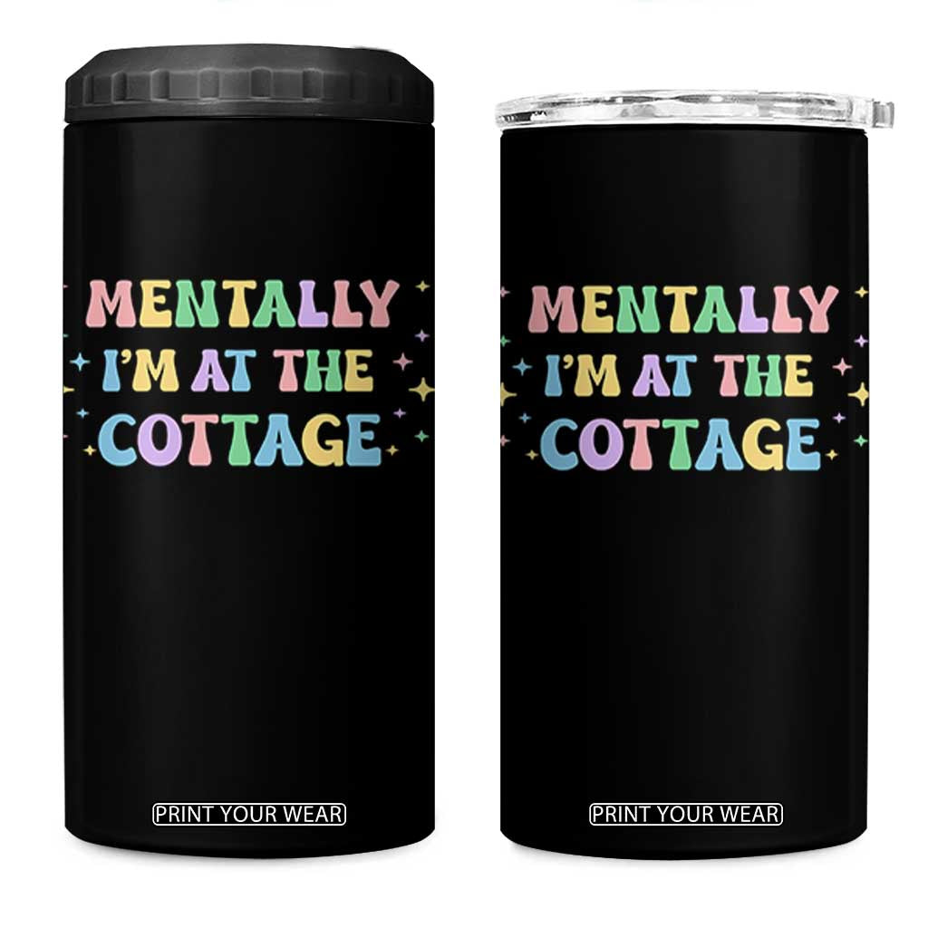LGBT Romance Hockey 4 in 1 Can Cooler Tumbler Mentally Im At The Cottage Team Hollanov Fan TS10 One Size: 16 oz Black Print Your Wear