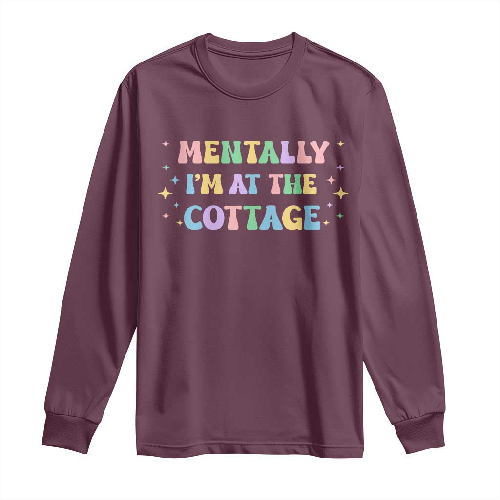 LGBT Romance Hockey Long Sleeve Shirt Mentally Im At The Cottage Team Hollanov Fan TS10 Maroon Print Your Wear