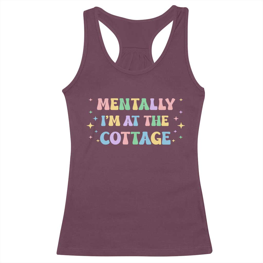 LGBT Romance Hockey Racerback Tank Top Mentally Im At The Cottage Team Hollanov Fan TS10 Maroon Print Your Wear