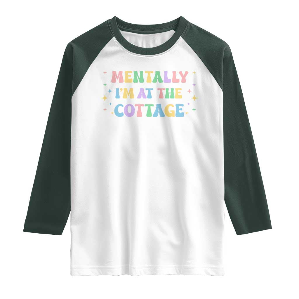 LGBT Romance Hockey Raglan Shirt Mentally Im At The Cottage Team Hollanov Fan TS10 White Dark Forest Green Print Your Wear