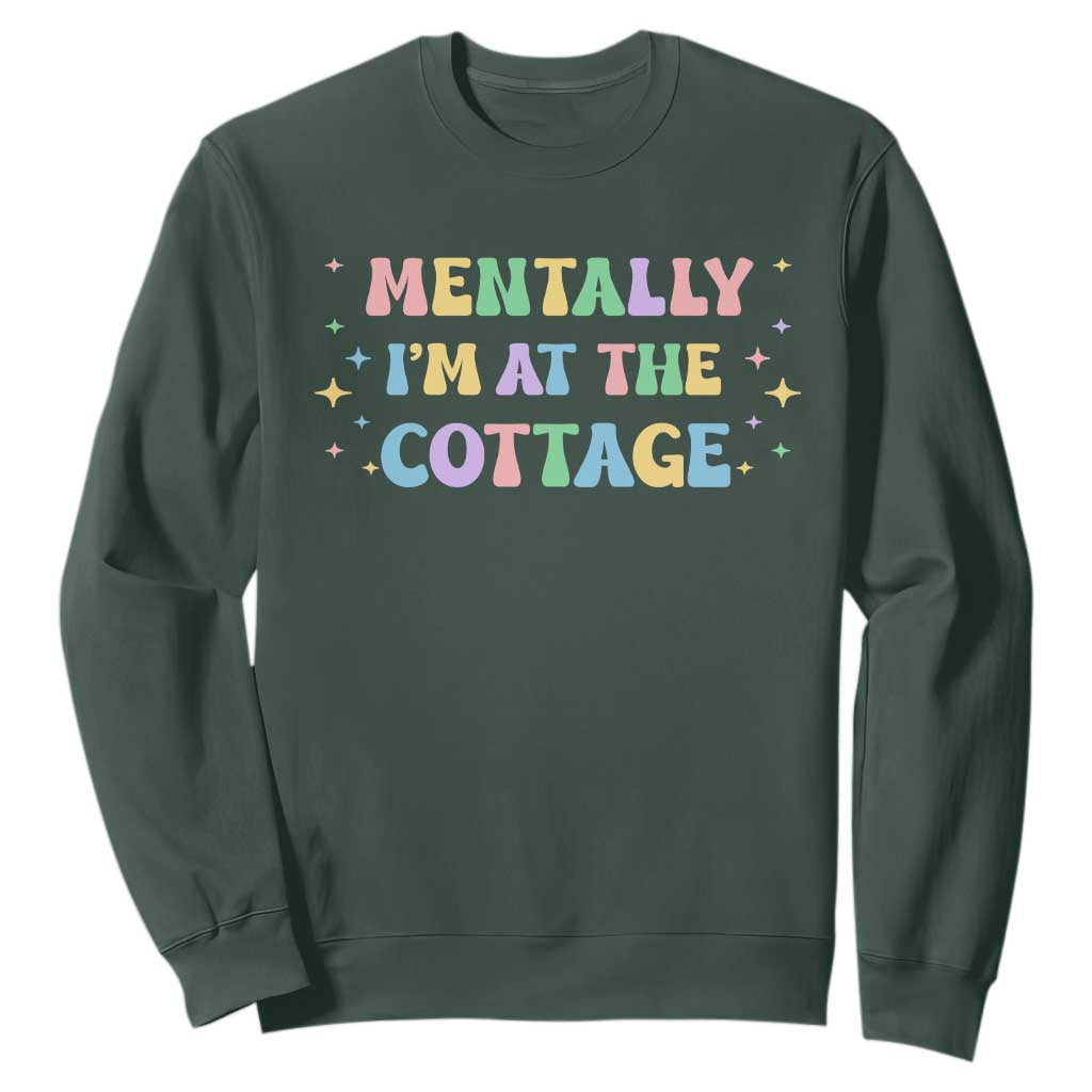 LGBT Romance Hockey Sweatshirt Mentally Im At The Cottage Team Hollanov Fan TS10 Dark Forest Green Print Your Wear