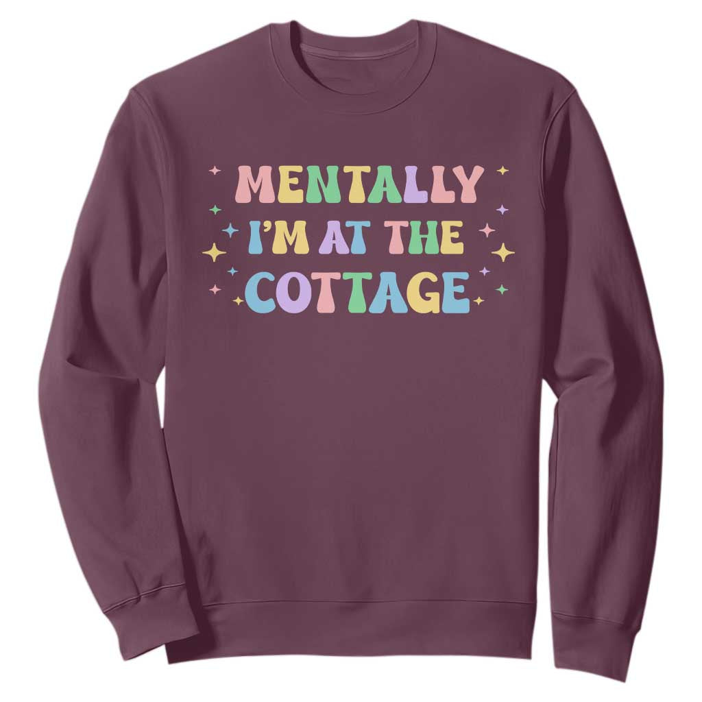 LGBT Romance Hockey Sweatshirt Mentally Im At The Cottage Team Hollanov Fan TS10 Maroon Print Your Wear