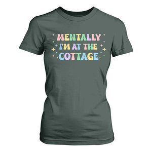 LGBT Romance Hockey T Shirt For Women Mentally Im At The Cottage Team Hollanov Fan TS10 Dark Forest Green Print Your Wear