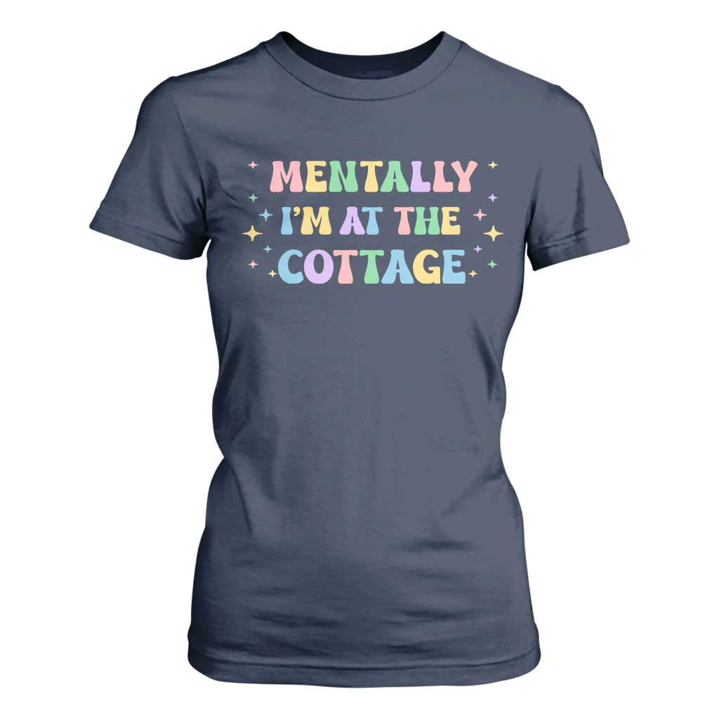 LGBT Romance Hockey T Shirt For Women Mentally Im At The Cottage Team Hollanov Fan TS10 Navy Print Your Wear