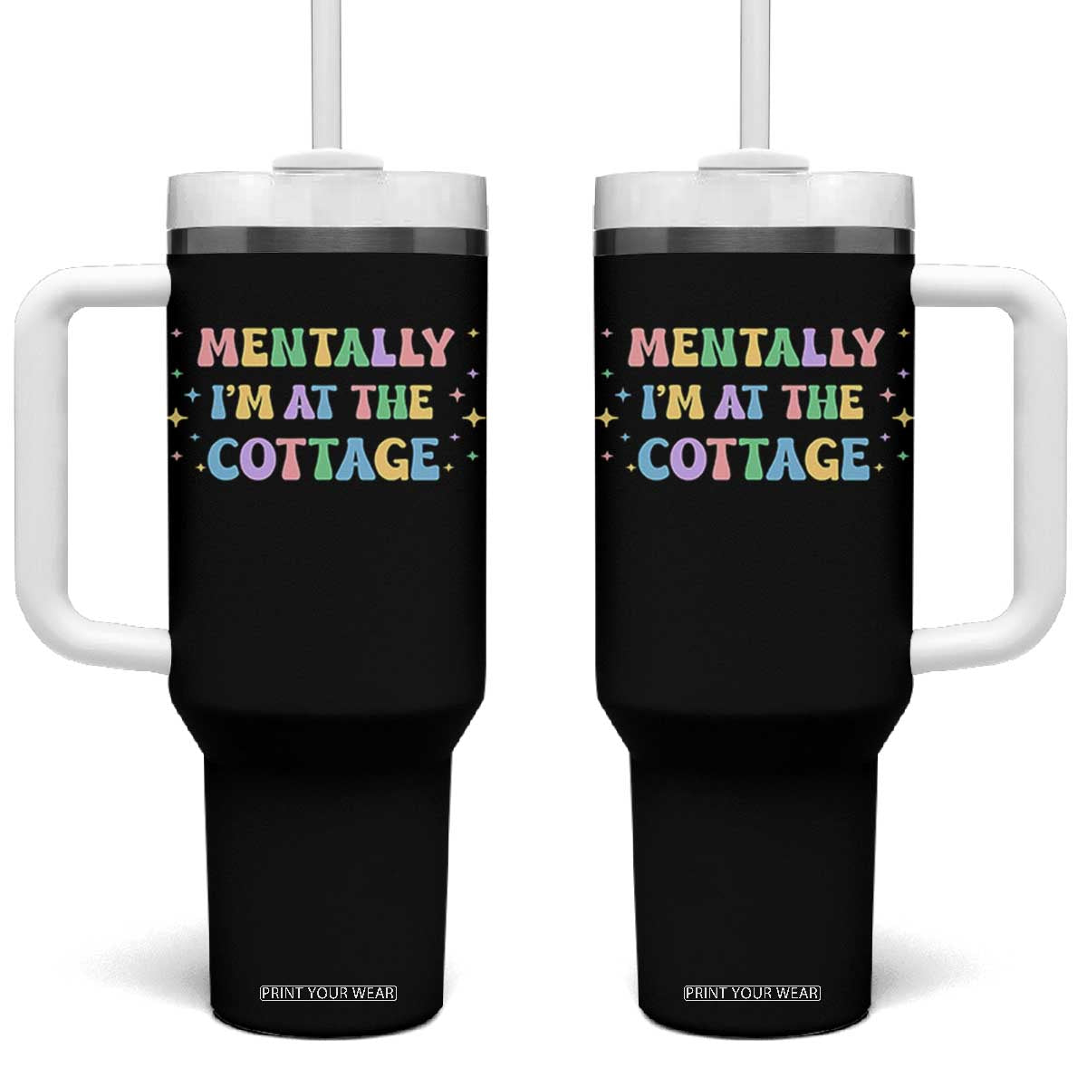 LGBT Romance Hockey Tumbler With Handle Mentally Im At The Cottage Team Hollanov Fan TS10 One Size: 40 oz Black Print Your Wear