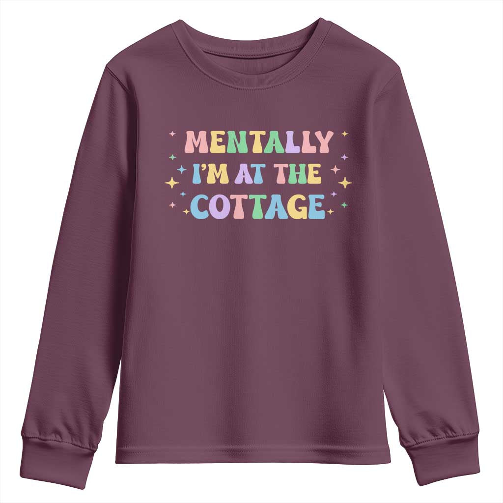 LGBT Romance Hockey Youth Sweatshirt Mentally Im At The Cottage Team Hollanov Fan TS10 Maroon Print Your Wear
