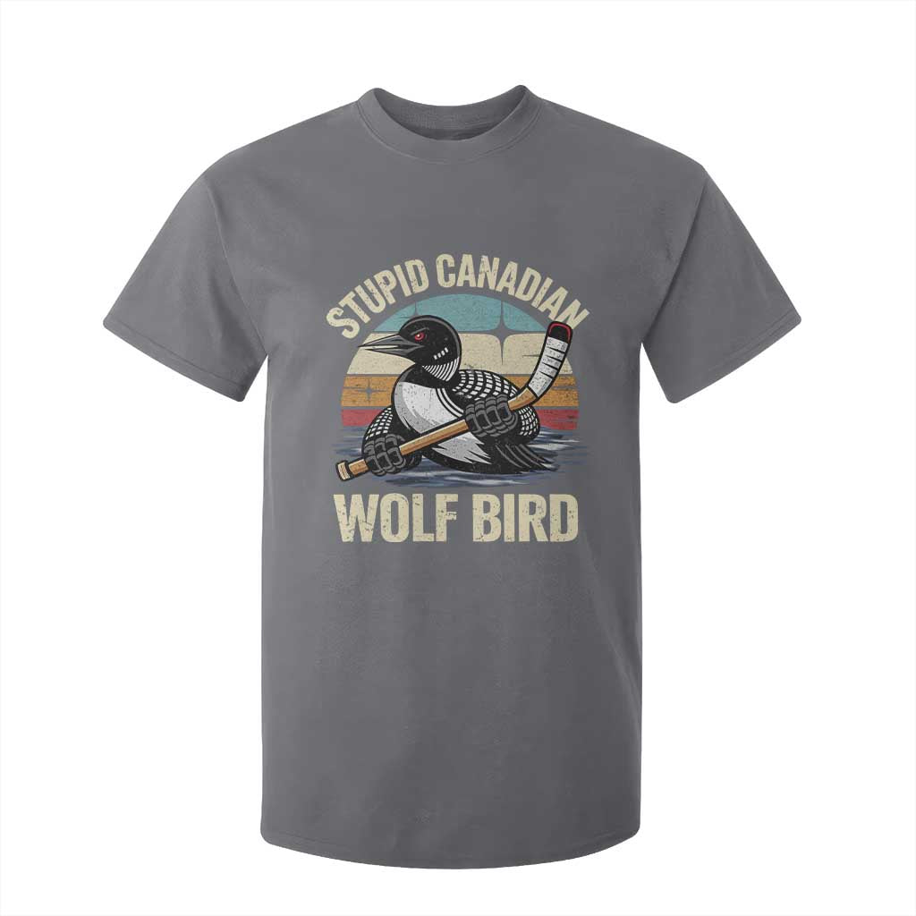 Stupid Canadian Wolf Bird T Shirt For Kid Retro Romance Hockey LGBT Book Movie Fans Gift TS10 Charcoal Print Your Wear