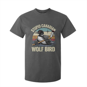 Stupid Canadian Wolf Bird T Shirt For Kid Retro Romance Hockey LGBT Book Movie Fans Gift TS10 Dark Heather Print Your Wear