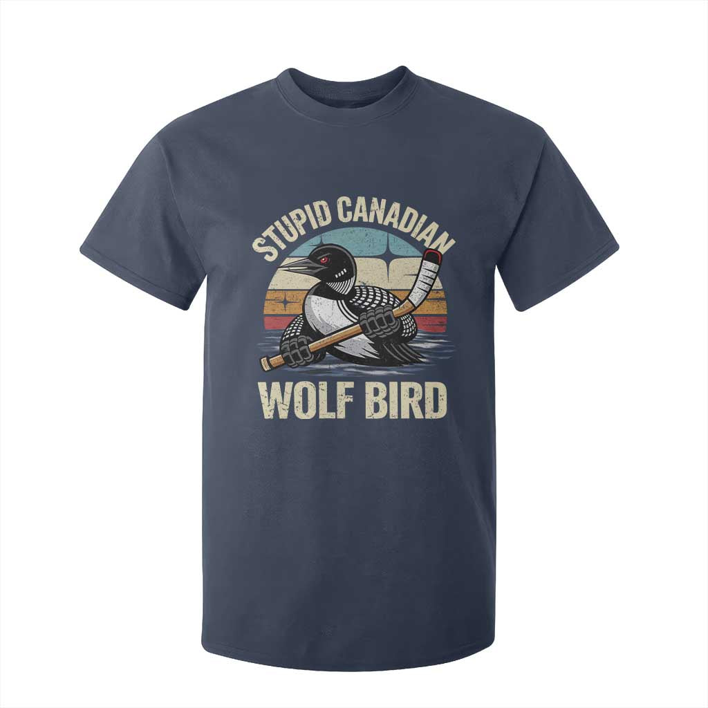Stupid Canadian Wolf Bird T Shirt For Kid Retro Romance Hockey LGBT Book Movie Fans Gift TS10 Navy Print Your Wear