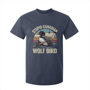 Stupid Canadian Wolf Bird T Shirt For Kid Retro Romance Hockey LGBT Book Movie Fans Gift TS10 Navy Print Your Wear