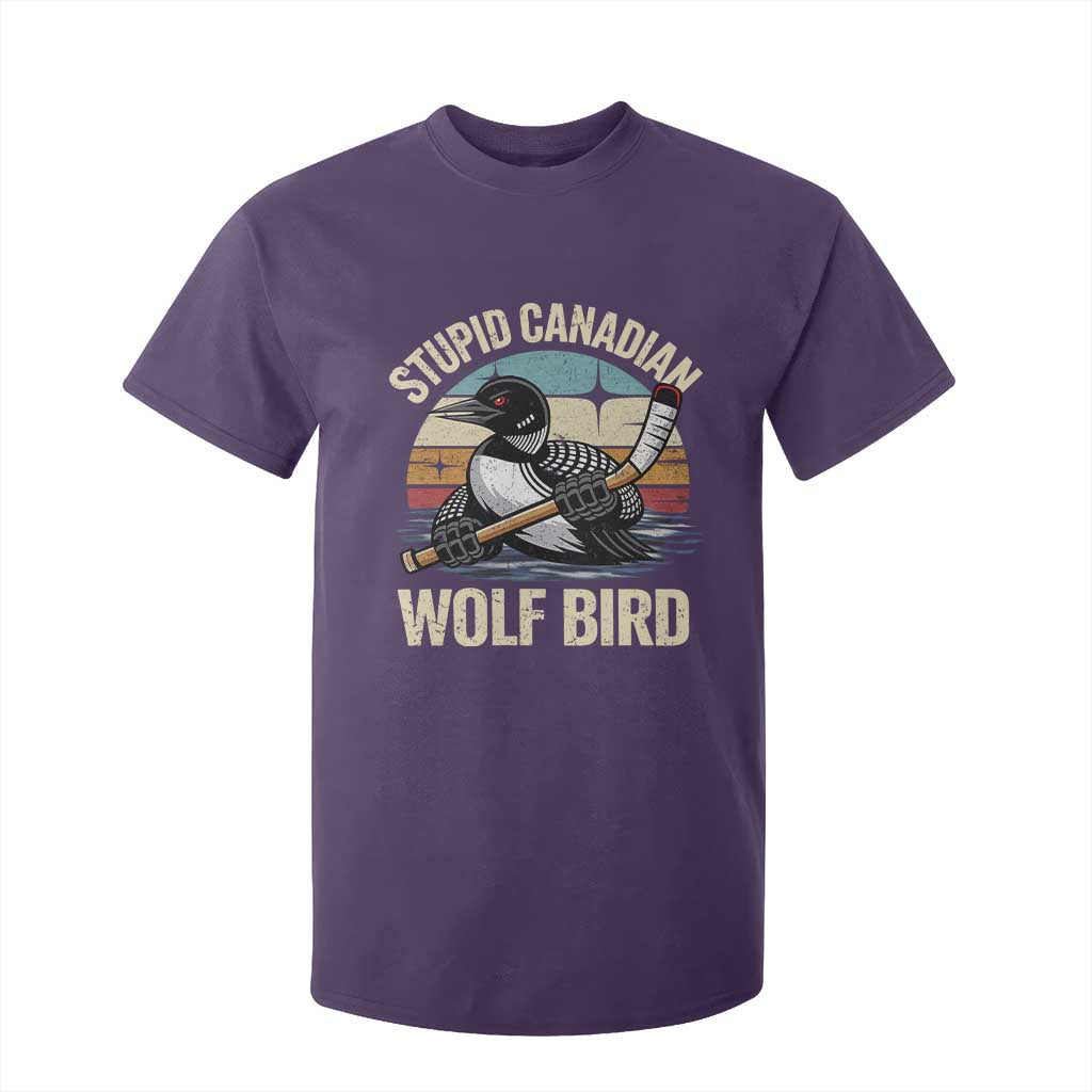 Stupid Canadian Wolf Bird T Shirt For Kid Retro Romance Hockey LGBT Book Movie Fans Gift TS10 Purple Print Your Wear