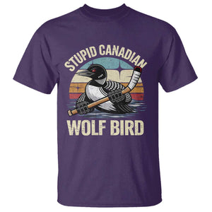 Stupid Canadian Wolf Bird T Shirt Retro Romance Hockey LGBT Book Movie Fans Gift TS10 Purple Print Your Wear