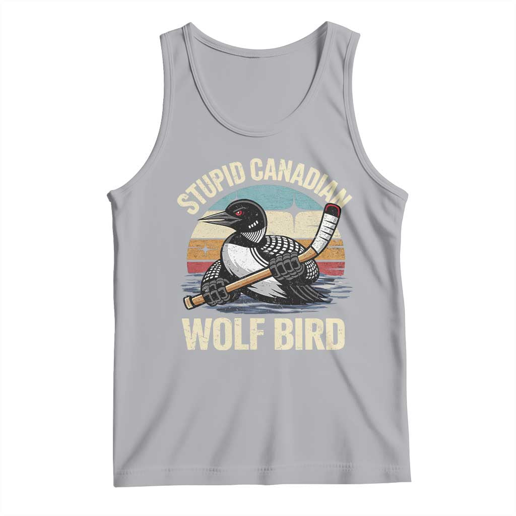 Stupid Canadian Wolf Bird Tank Top Retro Romance Hockey LGBT Book Movie Fans Gift TS10 Athletic Heather Print Your Wear