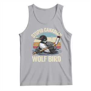 Stupid Canadian Wolf Bird Tank Top Retro Romance Hockey LGBT Book Movie Fans Gift TS10 Athletic Heather Print Your Wear