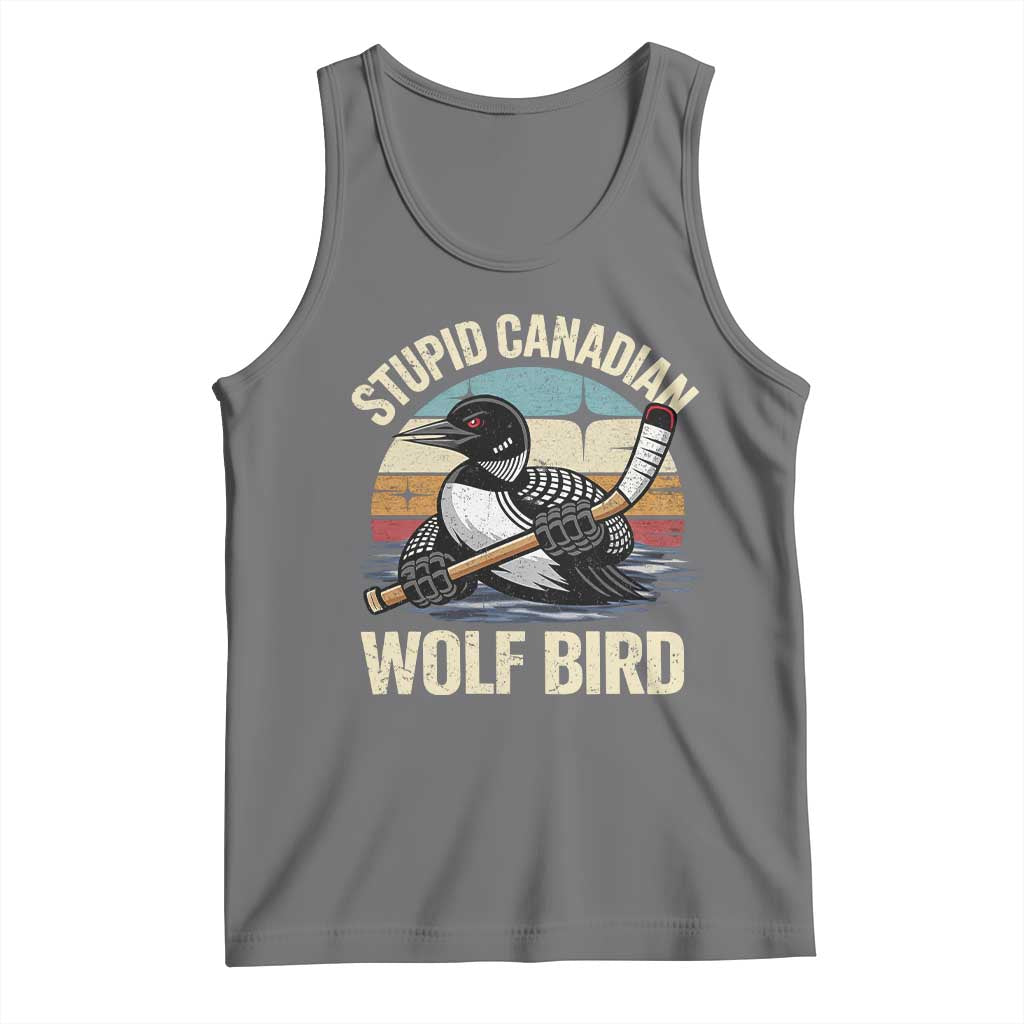 Stupid Canadian Wolf Bird Tank Top Retro Romance Hockey LGBT Book Movie Fans Gift TS10 Black Heather Print Your Wear