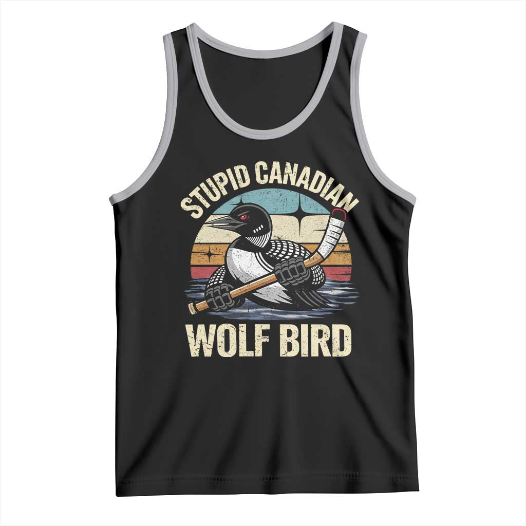 Stupid Canadian Wolf Bird Tank Top Retro Romance Hockey LGBT Book Movie Fans Gift TS10 Black Athletic Heather Print Your Wear
