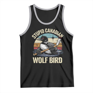 Stupid Canadian Wolf Bird Tank Top Retro Romance Hockey LGBT Book Movie Fans Gift TS10 Black Athletic Heather Print Your Wear